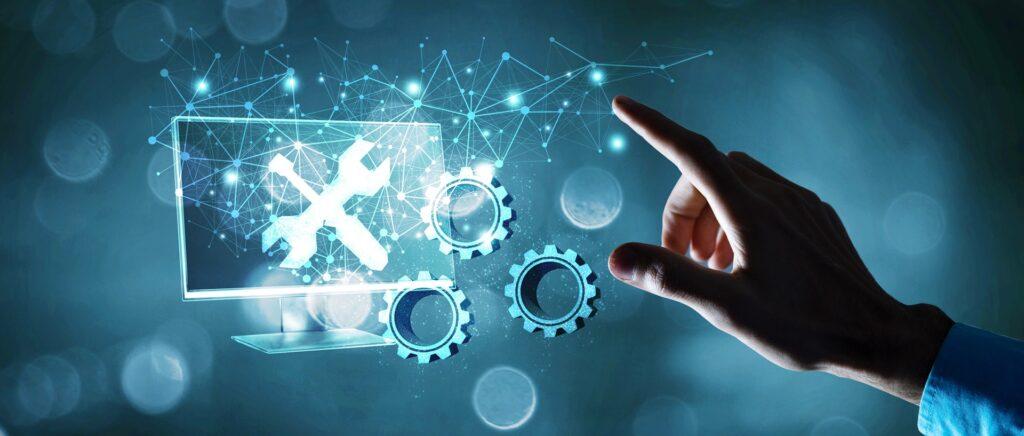 Digitale Darstellung von Wartung und Zahnrädern | Förderschläuche
