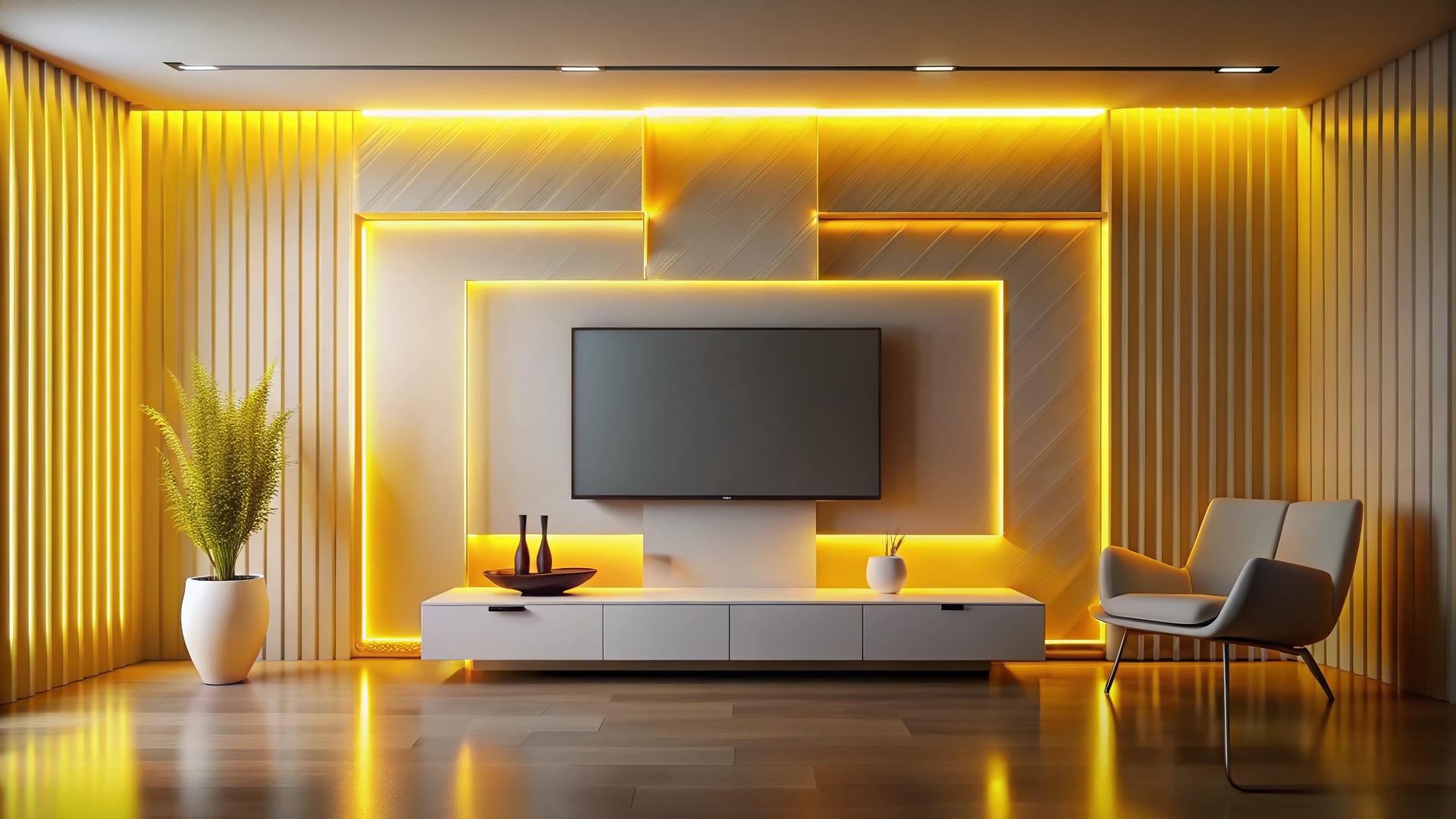 Modernes Wohnzimmer mit LED-Beleuchtung | Enthärtungsanlage