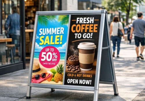 Kundenstopper im Test: Modelle für Innen und Außen